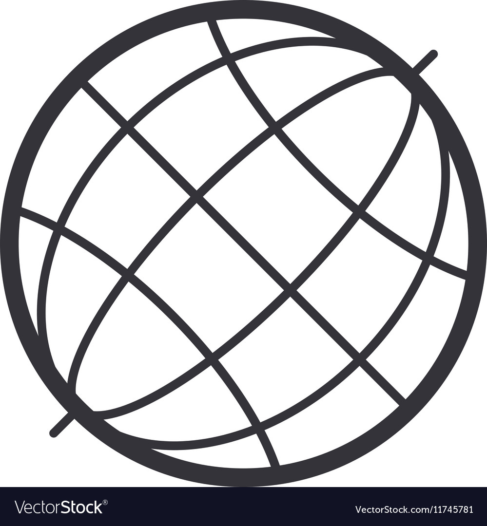 Black silhouette sphere world map Royalty Free Vector Image