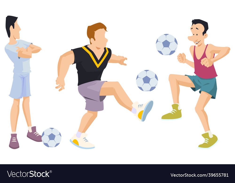Jungs spielen Ball für Internet und mobile Website vector image Jungs spielen Ball für Internet und mobile Website