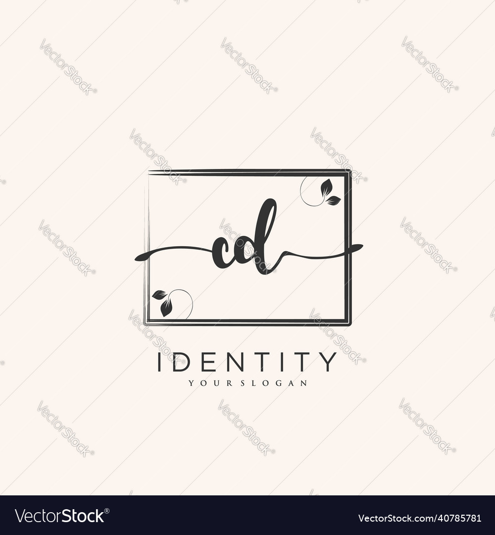 Cd handwriting logo of initial signature wedding