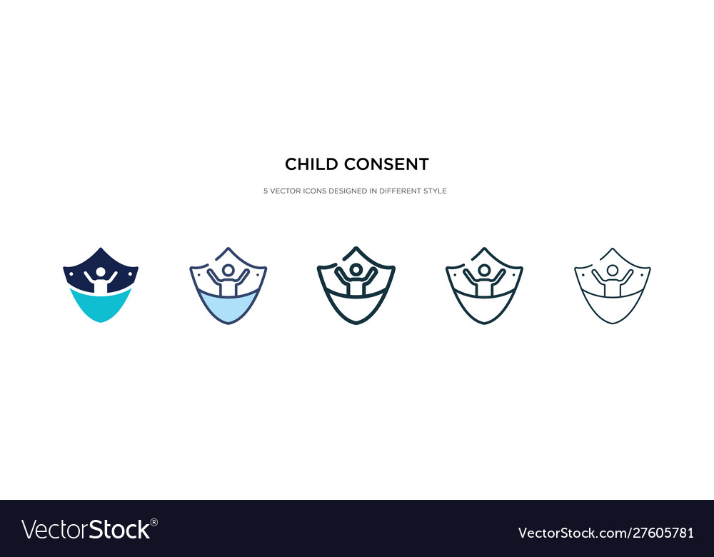 Child consent icon in different style two