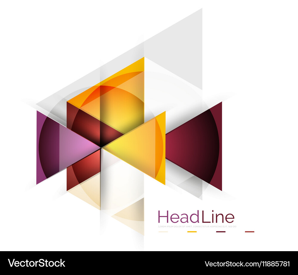 Colorful triangles on white background Royalty Free Vector