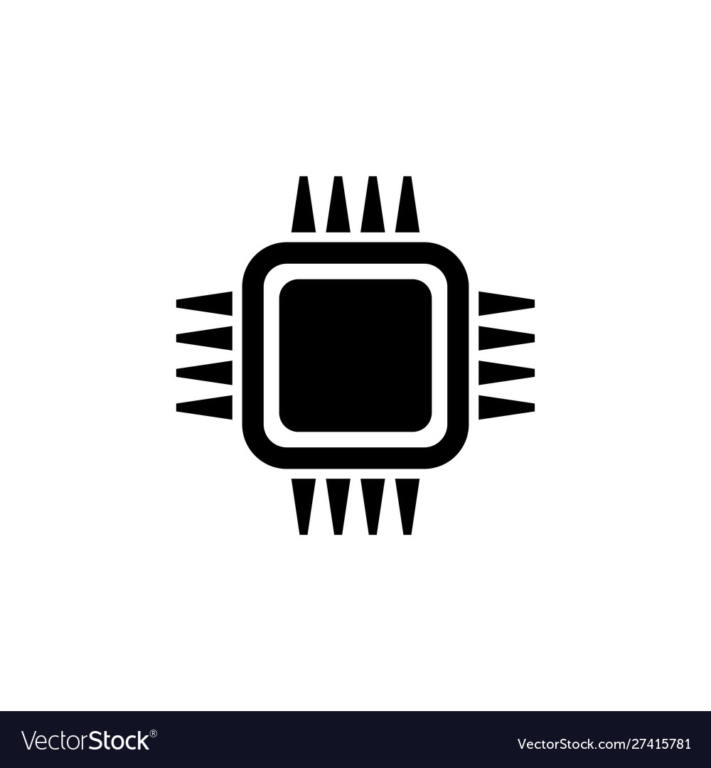 Cpu processor microchip flat icon