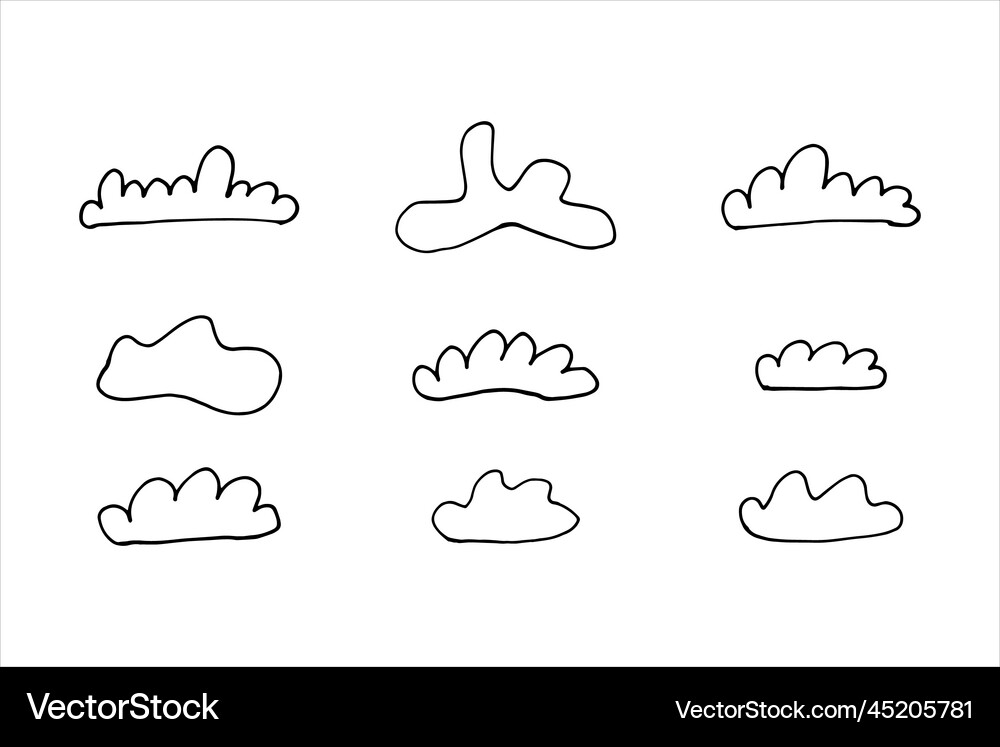 Cute clouds set Royalty Free Vector Image - VectorStock