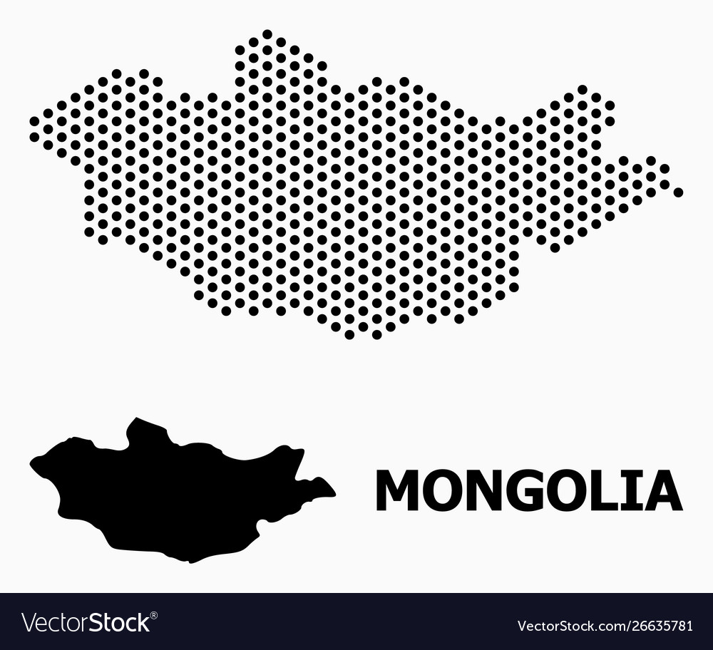 Dotted pattern map mongolia Vector Image Dotted pattern map mongolia