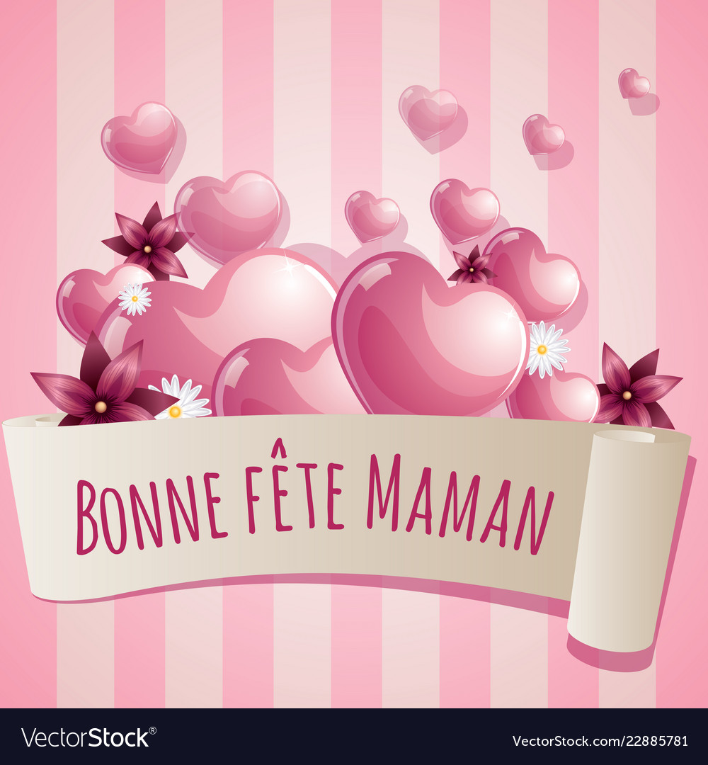 French happy mothers day card Royalty Free Vector Image