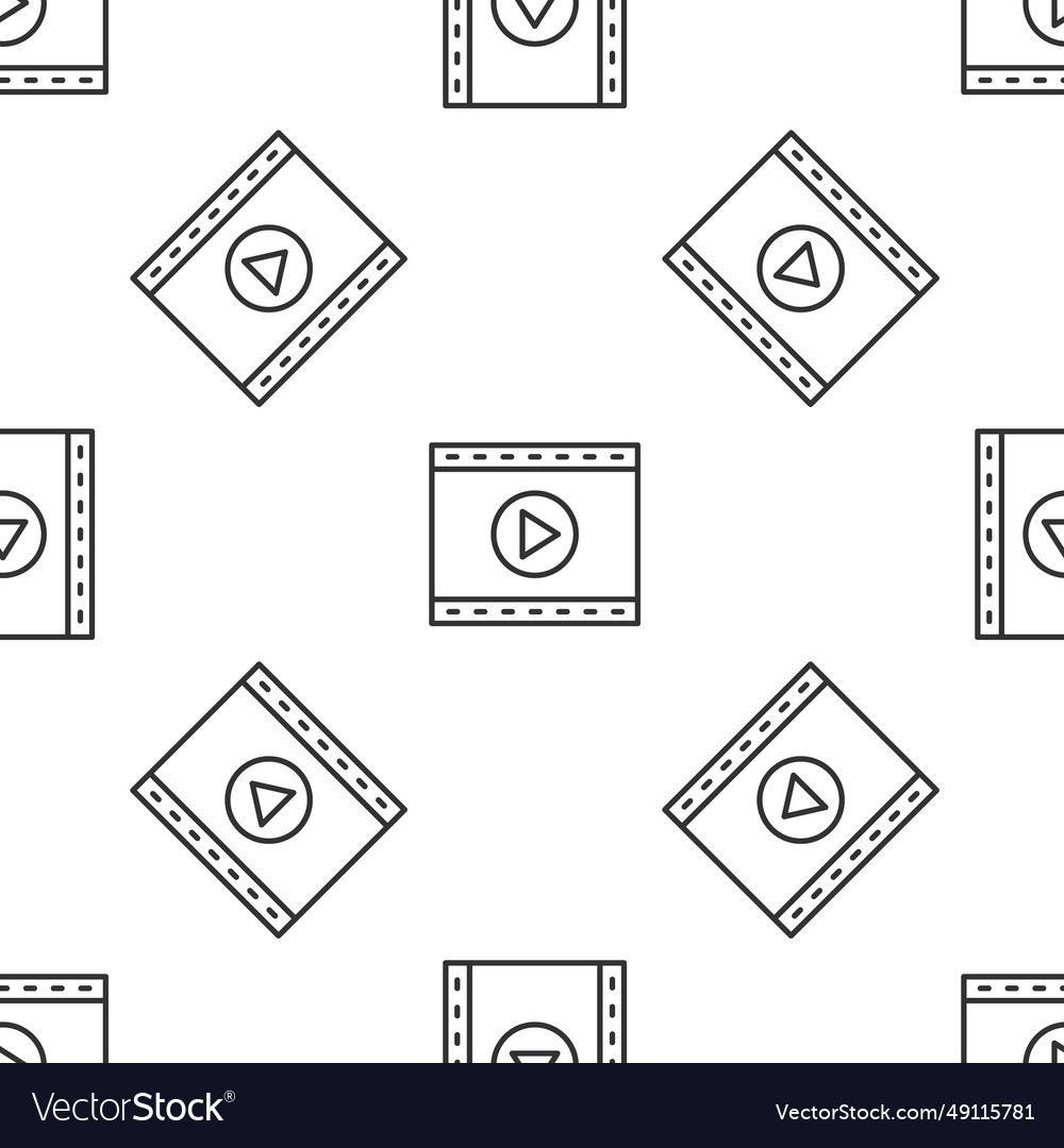 Grey line online play video icon isolated