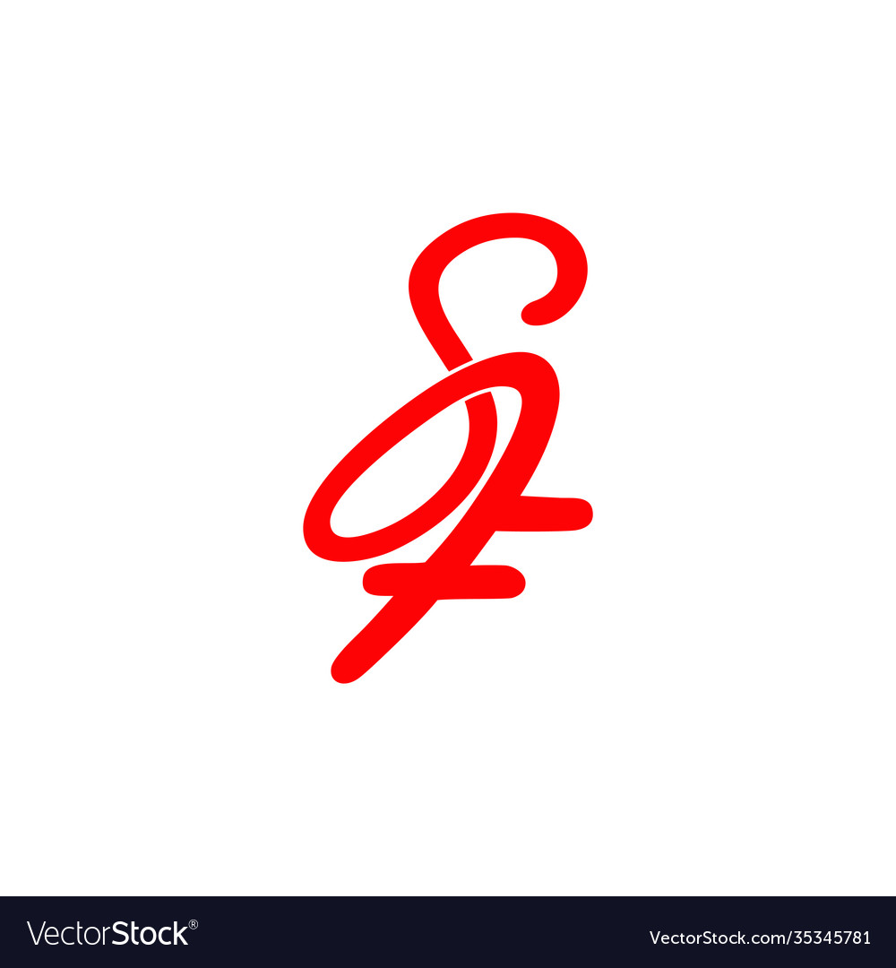 Letter sf curves flow design logo Royalty Free Vector Image