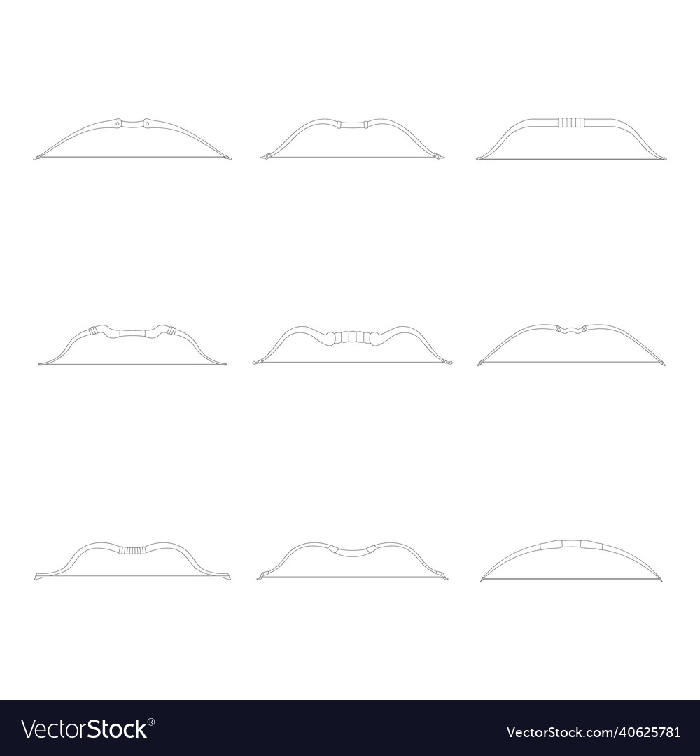 Monochrome icon set with ancien bows