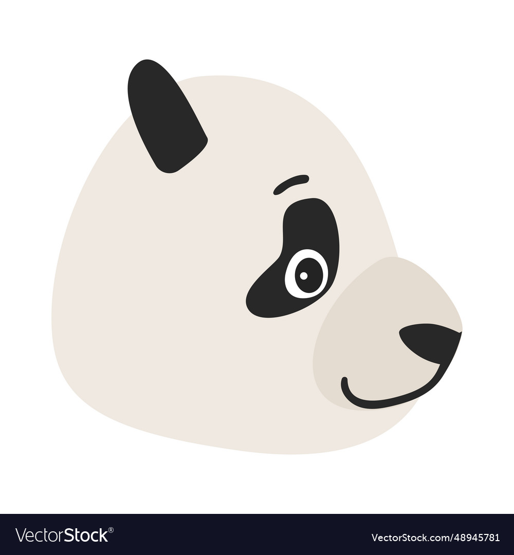 Panda spot head muzzle flat sticker Royalty Free Vector