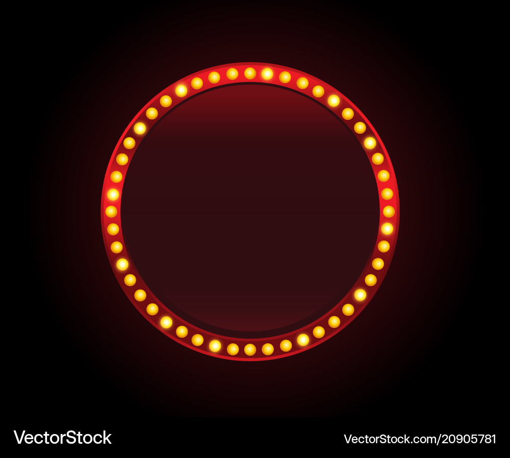 Red Circle Lights Banner Sign Copyspace Royalty Free Vector