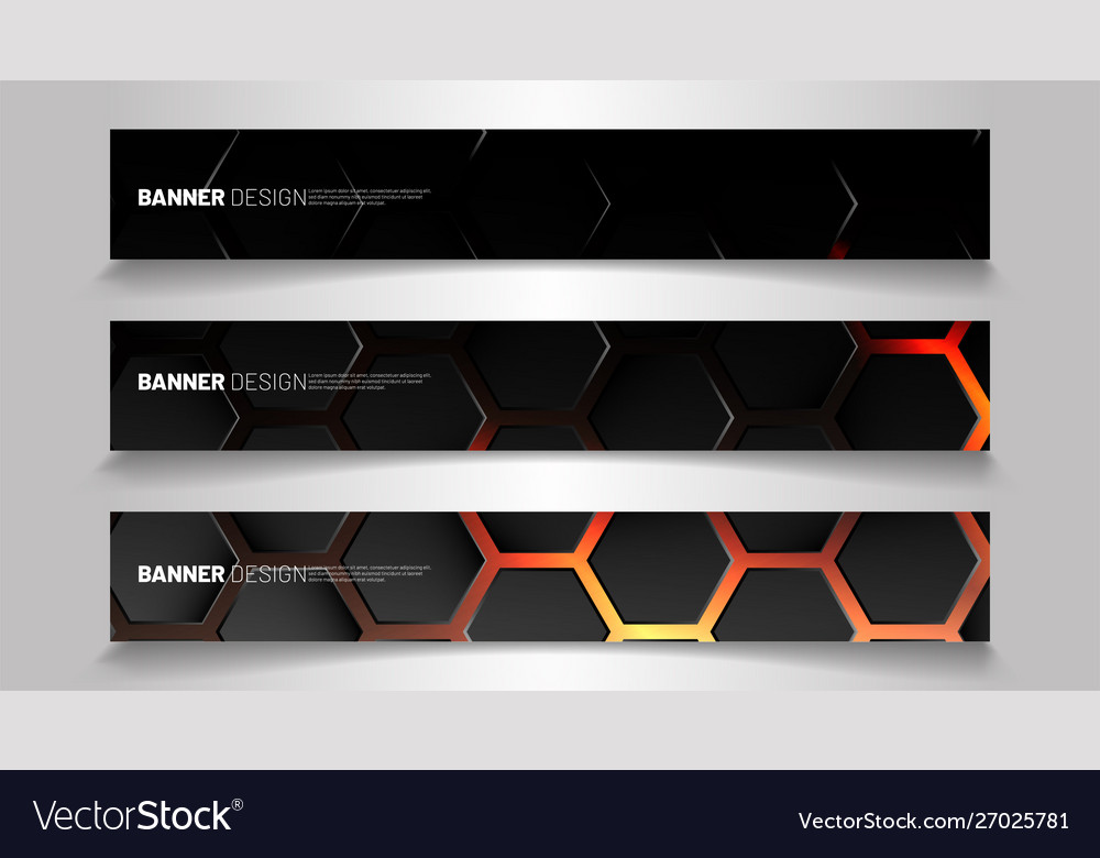 Set background hexagon banner gradient