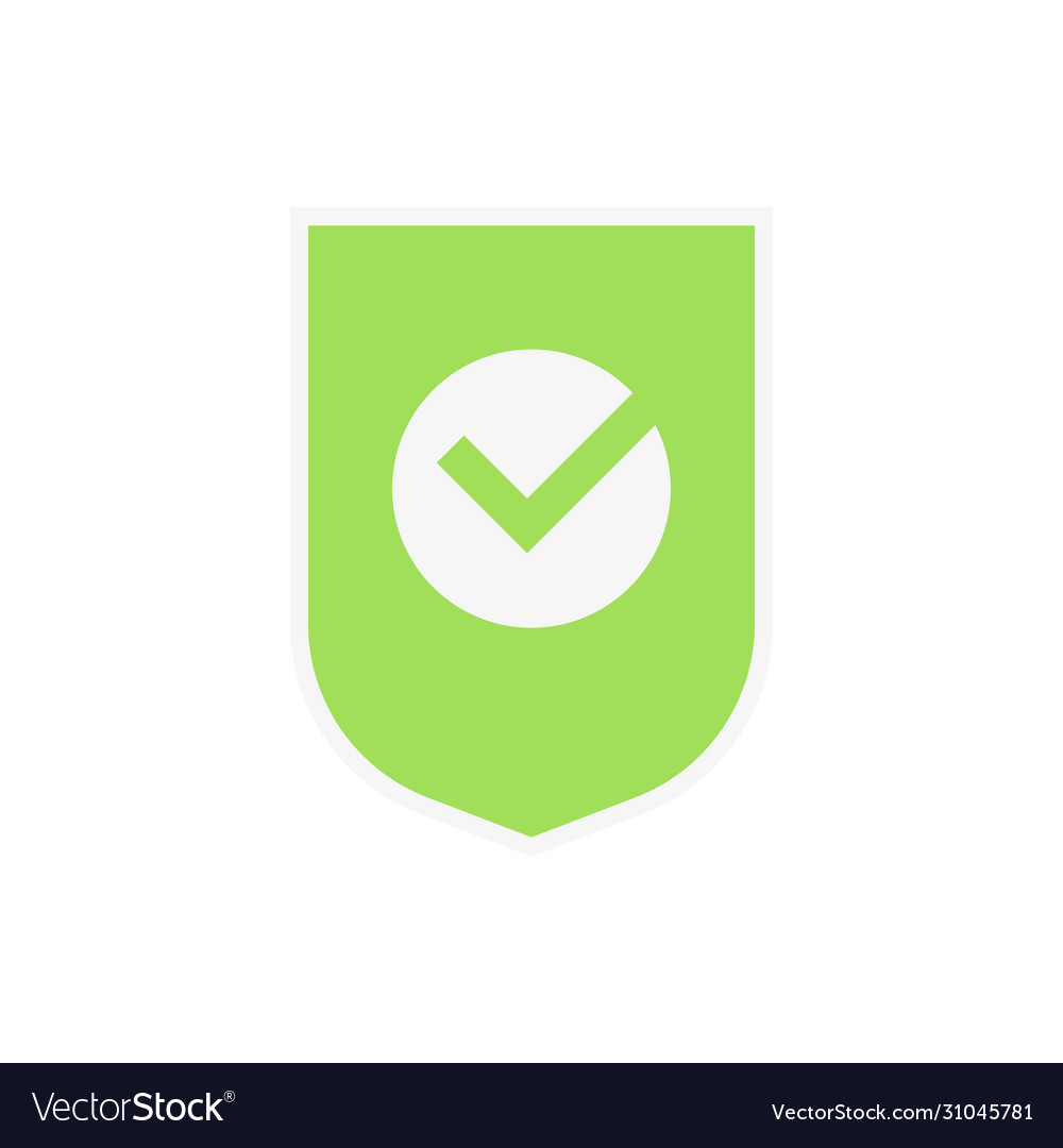 Shield logo symbol with check mark protected