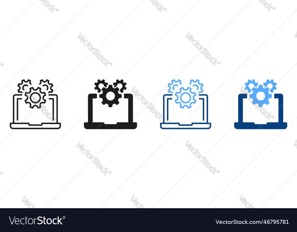 Software service symbol collection settings Vector Image Software service symbol collection settings
