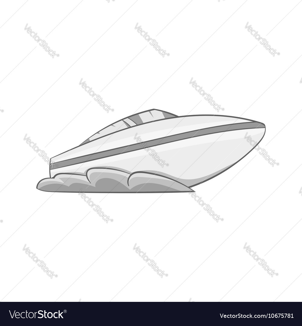 Speedboat sketch icon Royalty Free Vector Image