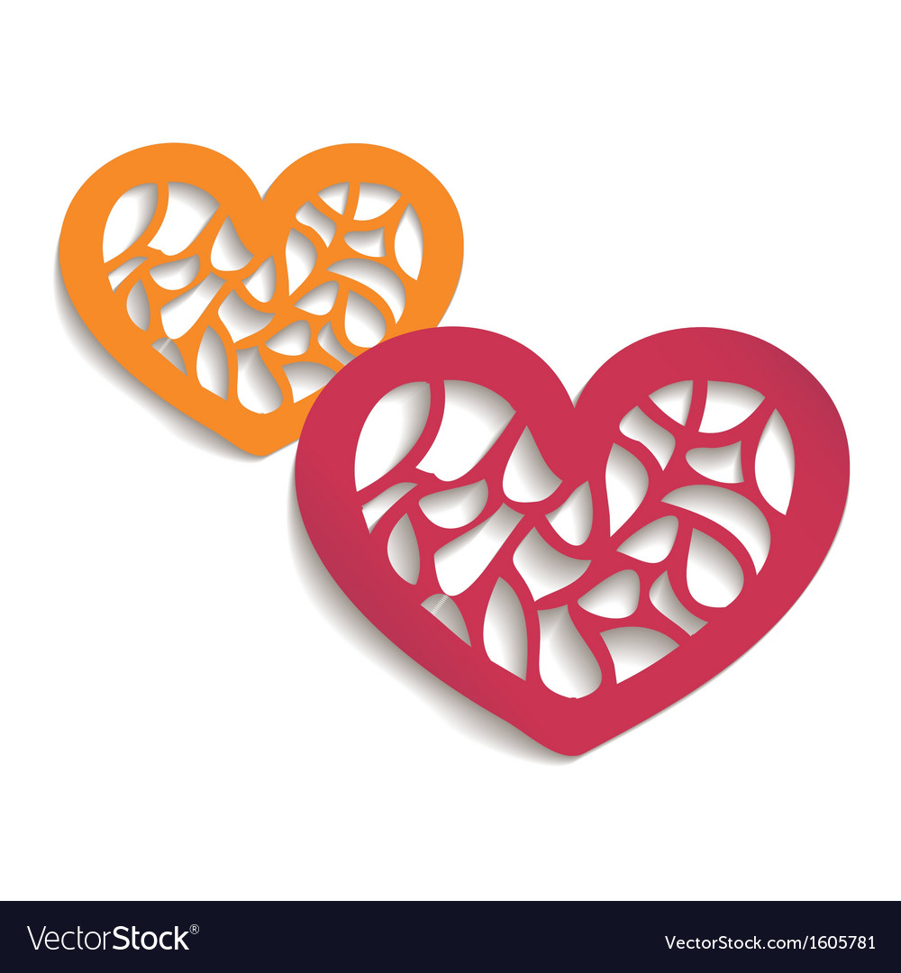 Two paper hearts for your design