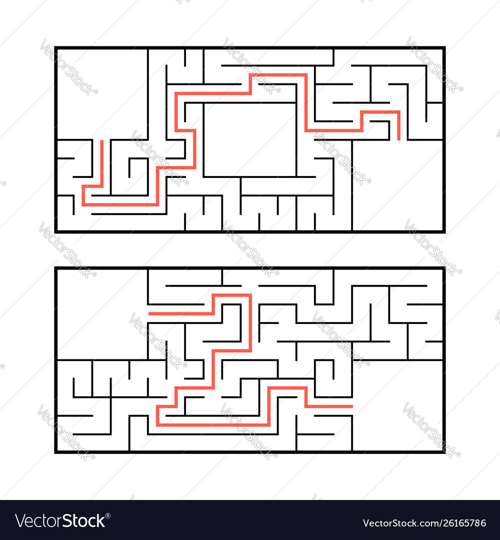 A set two rectangular labyrinths simple flat
