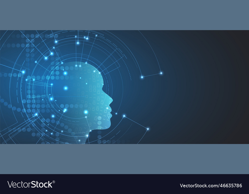Artificial intelligence technology web background vector image Artificial intelligence technology web background