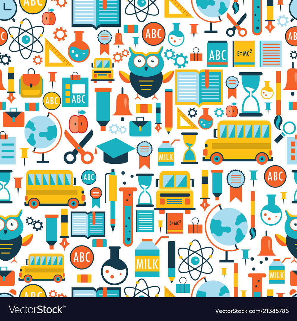 Back to school seamless background pattern