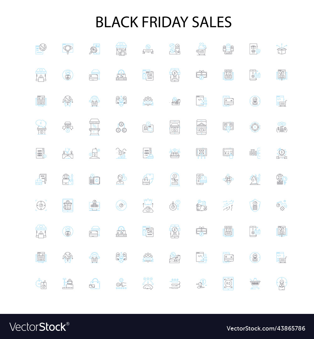 Black friday sales icons signs outline symbols