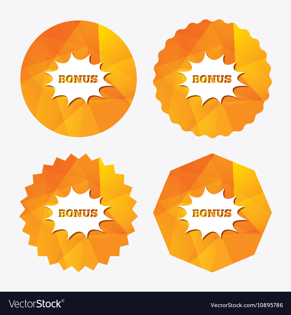 Bonus sign icon explosion cartoon bubble symbol