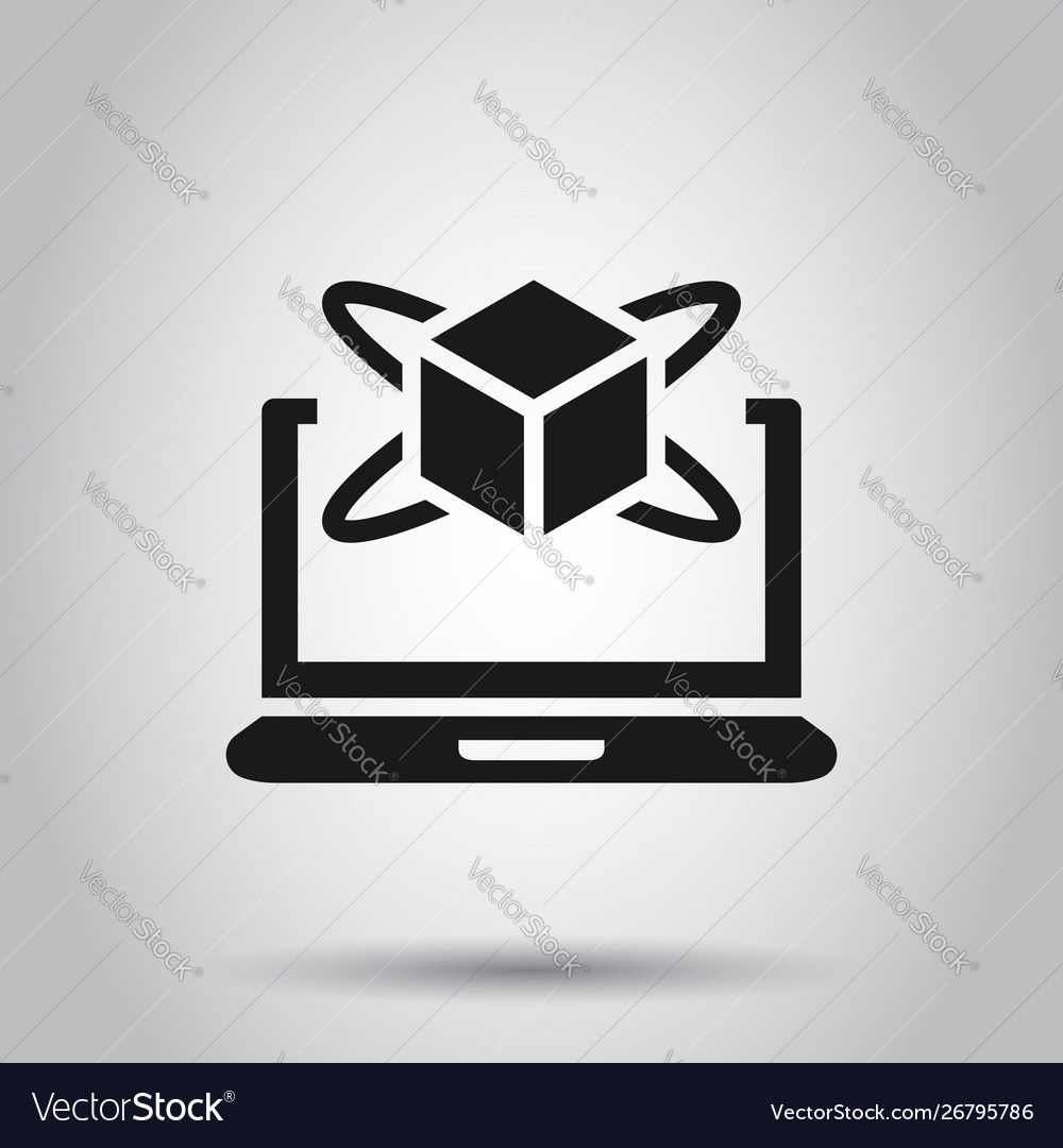 Computer simulation icon in flat style vr device vector image Computer simulation icon in flat style vr device