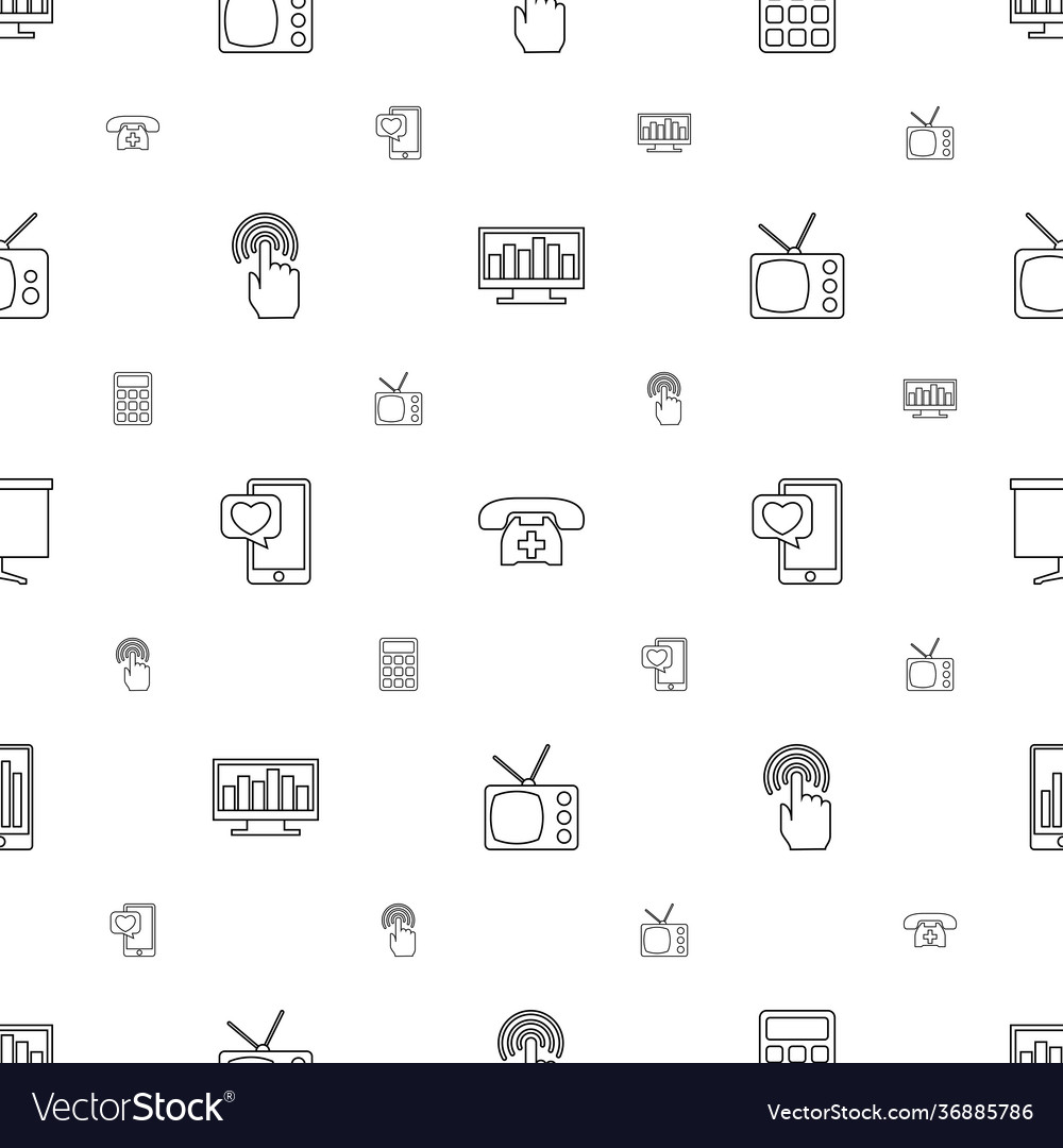 Display icons pattern seamless white background