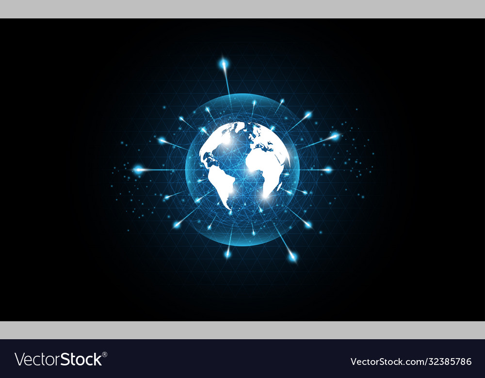 Global network connection world map abstract Vector Image Global network connection world map abstract