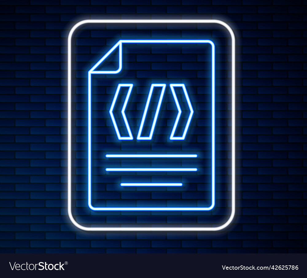 Glowing neon line binary code icon isolated vector image Glowing neon line binary code icon isolated