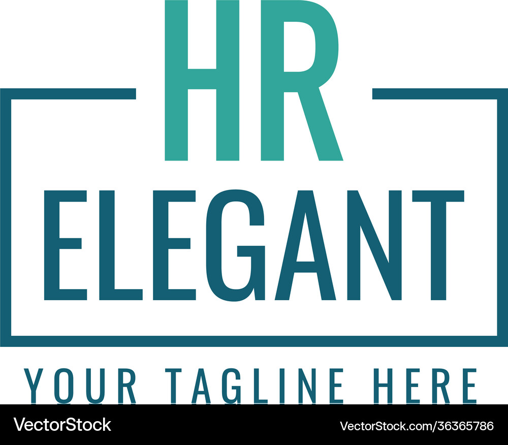 Initial letter hr box monogram simple logo Vector Image