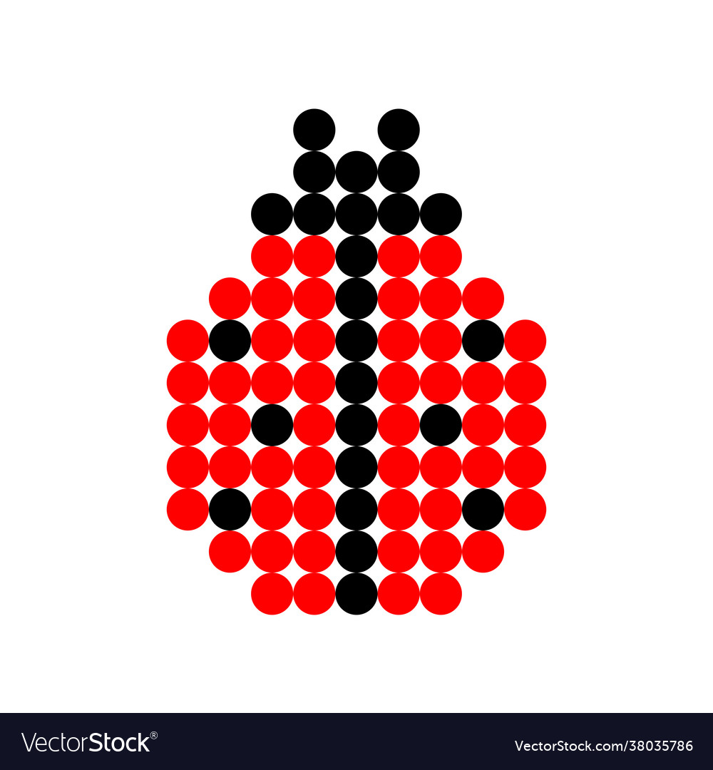 Ladybug pattern dots pixel image vector image Ladybug pattern dots pixel image