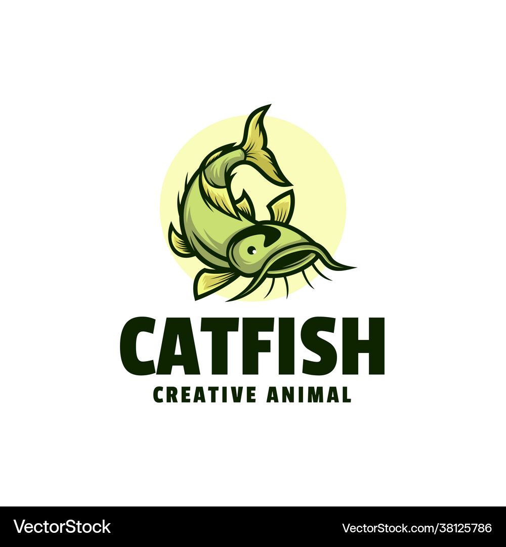 Logo catfish mascot cartoon style Royalty Free Vector Image