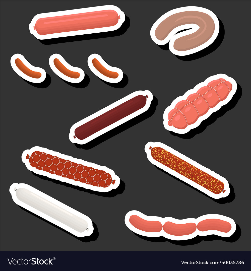 On theme big set different types delicatessen Vector Image