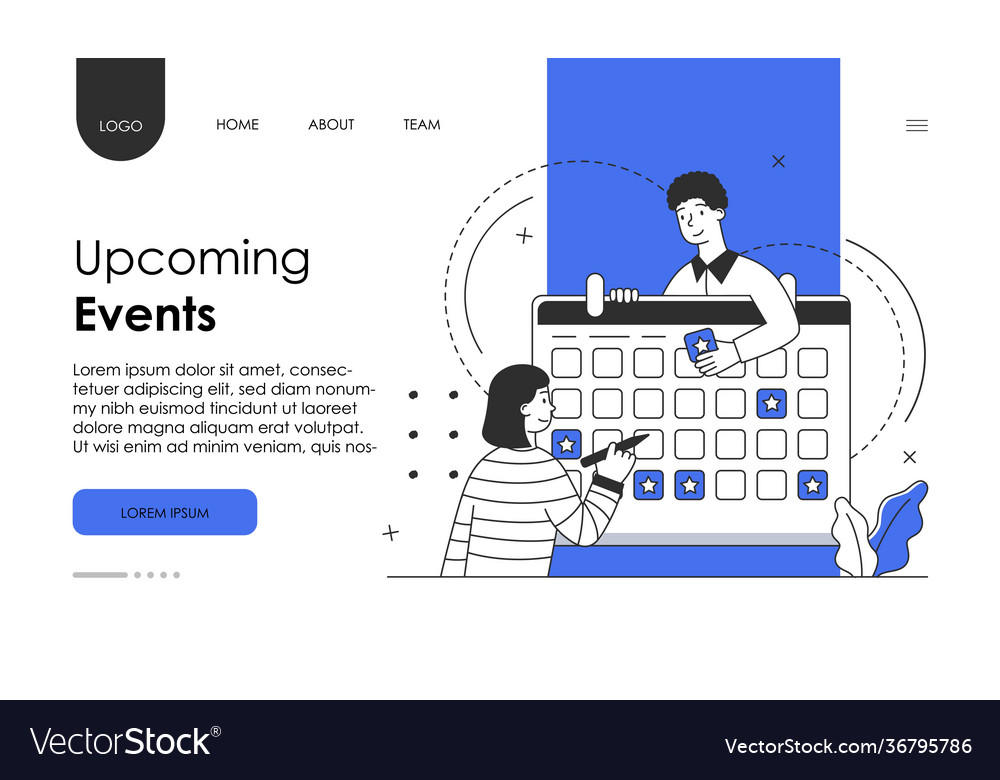 Planning schedule concept with characters vector image Planning schedule concept with characters
