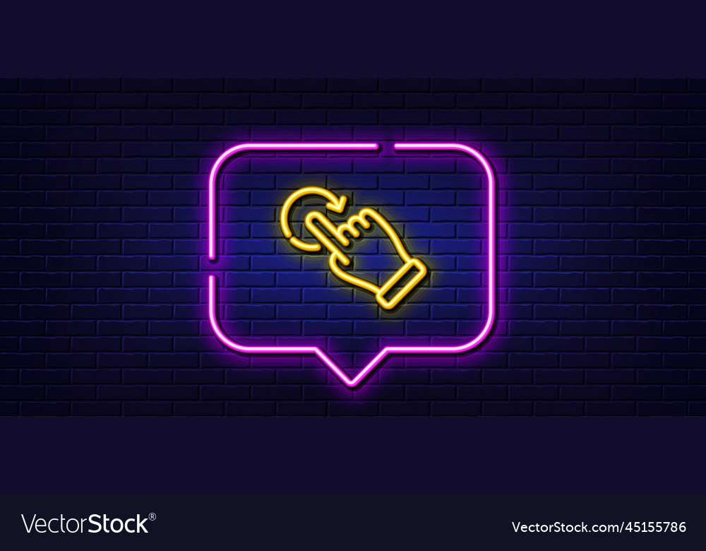 Rotation gesture line icon slide arrow sign vector image Rotation gesture line icon slide arrow sign
