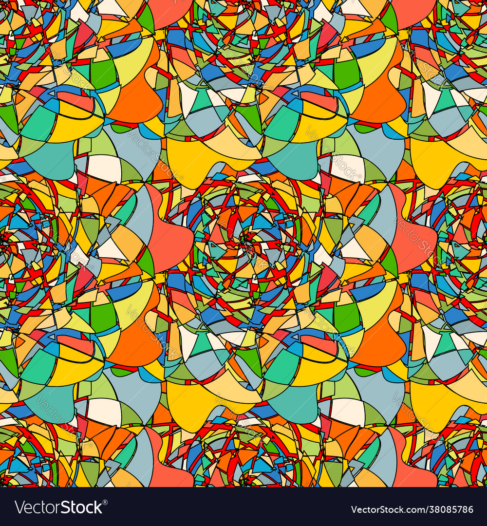 Seamless pattern with abstract broken colorful