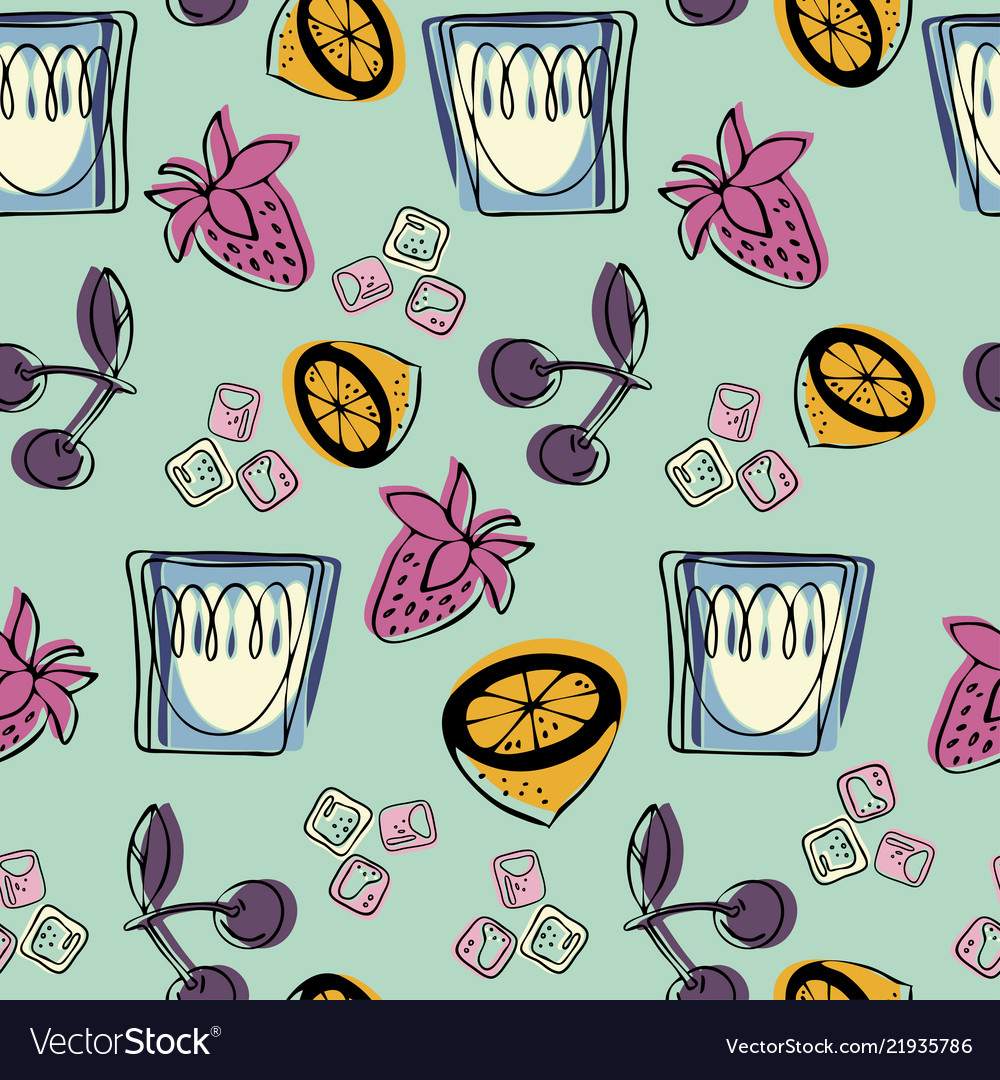 Seamless pattern with the image of strawberry vector image Seamless pattern with the image of strawberry