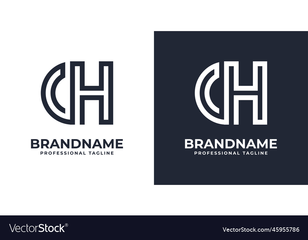 Simple ch monogram logo suitable for any business Vector Image