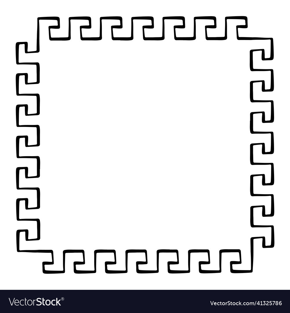Square frame with seamless meander pattern