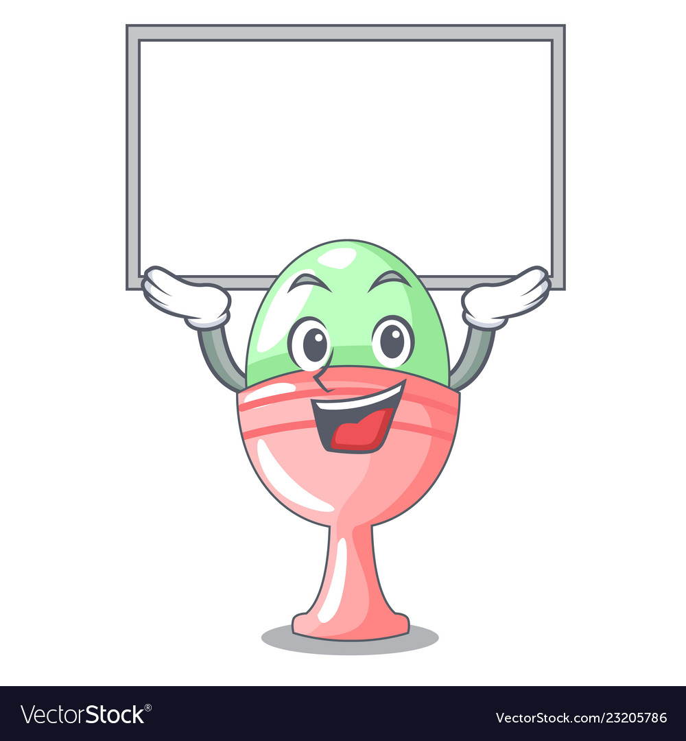 Up board boiled egg cup isolated on mascot