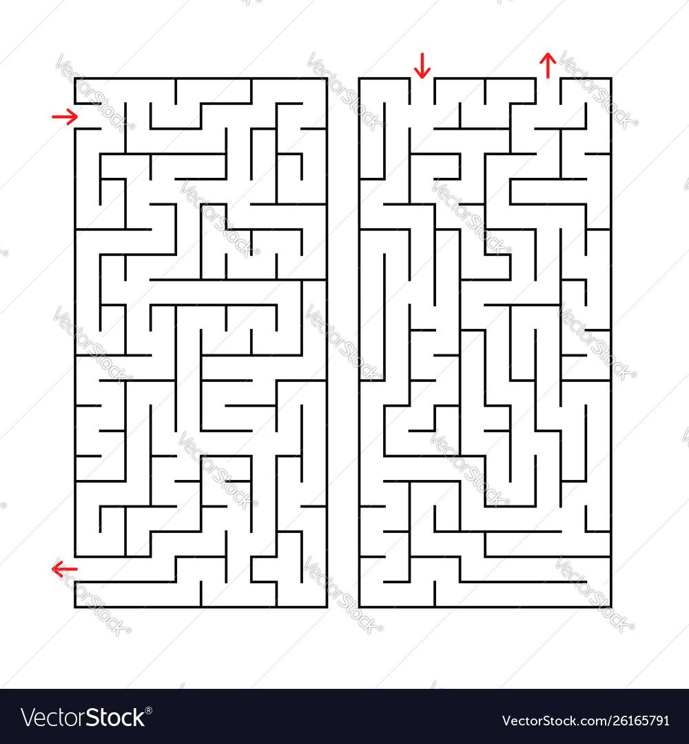 A set two rectangular labyrinths simple flat vector image A set two rectangular labyrinths simple flat
