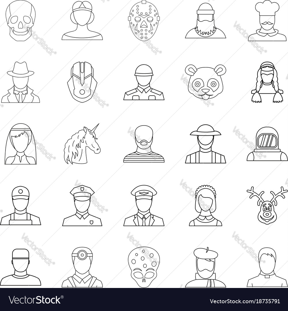 Avatar icons set Royalty Free Vector Image - VectorStock