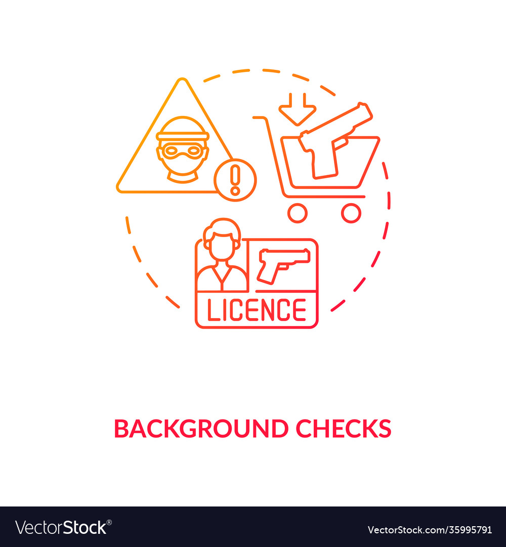 Background check red gradient concept icon