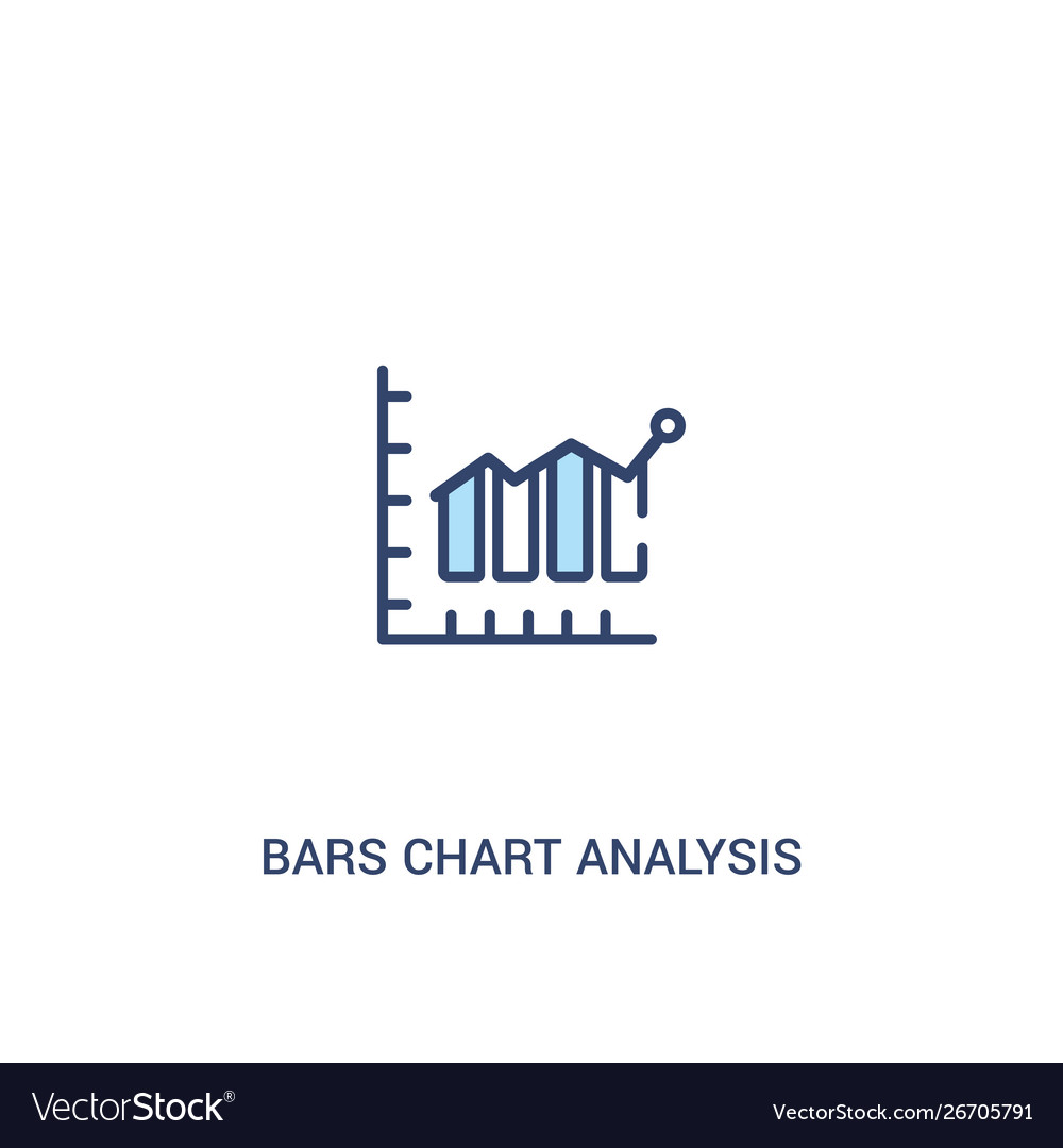 Bars chart analysis concept 2 colored icon simple vector image Bars chart analysis concept 2 colored icon simple