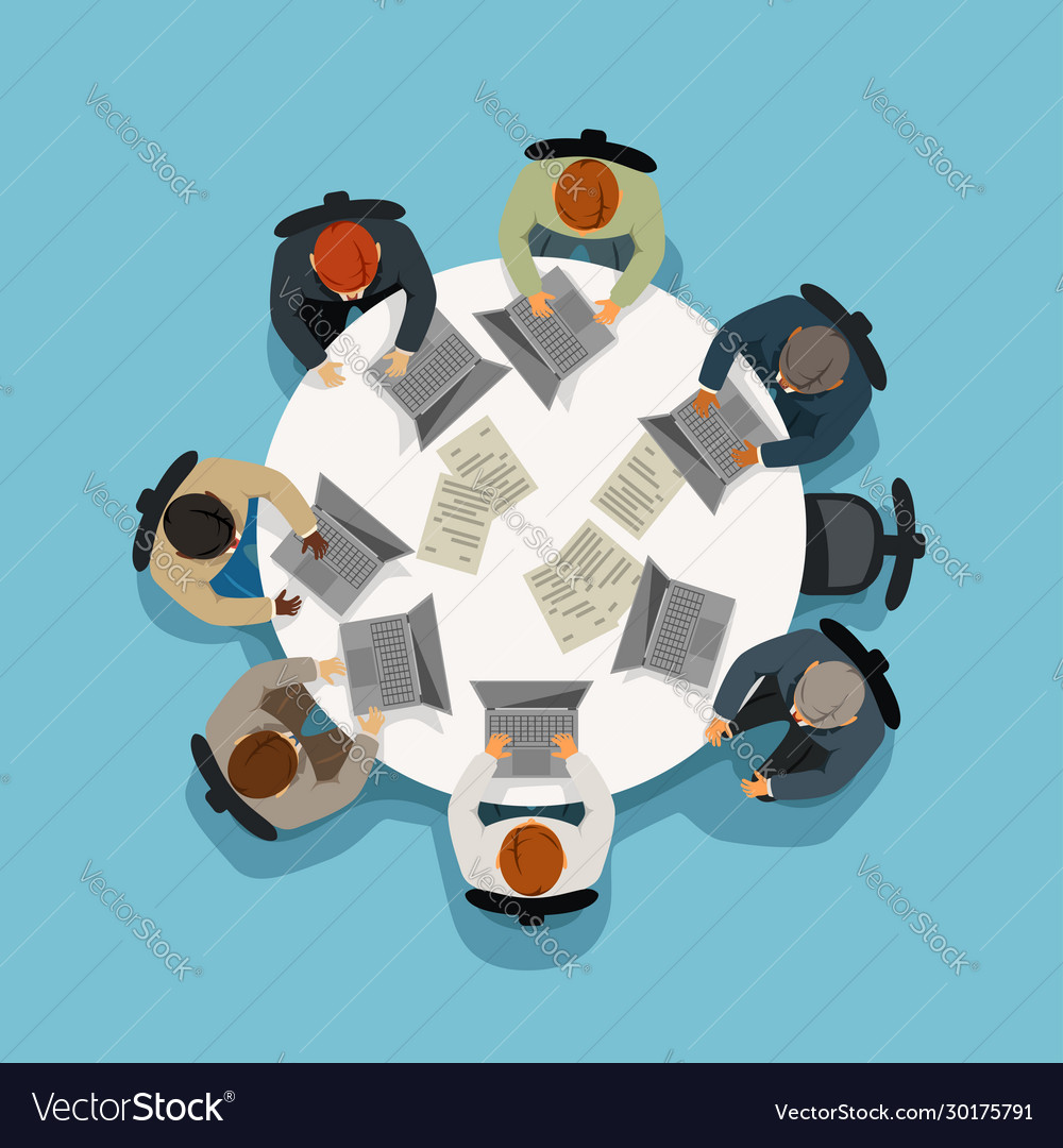 Business meeting view from top vector image Business meeting view from top