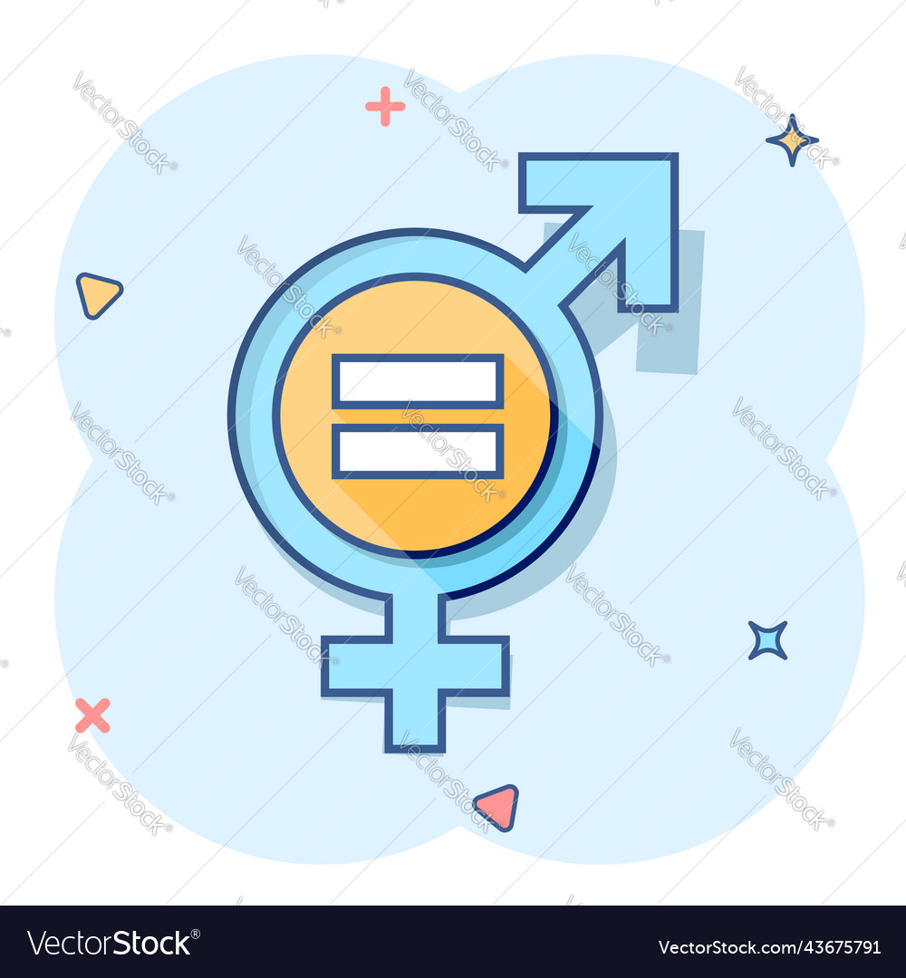 Cartoon gender equal icon in comic style men Vector Image