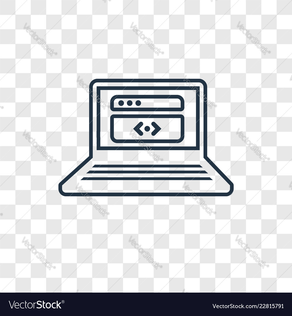 Coding concept linear icon isolated