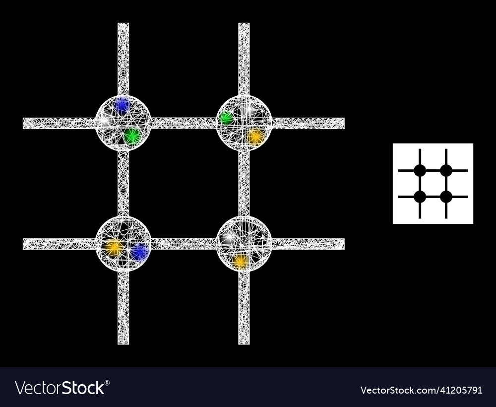 Crossed web mesh incomplete grid structure icon Vector Image Crossed web mesh incomplete grid structure icon