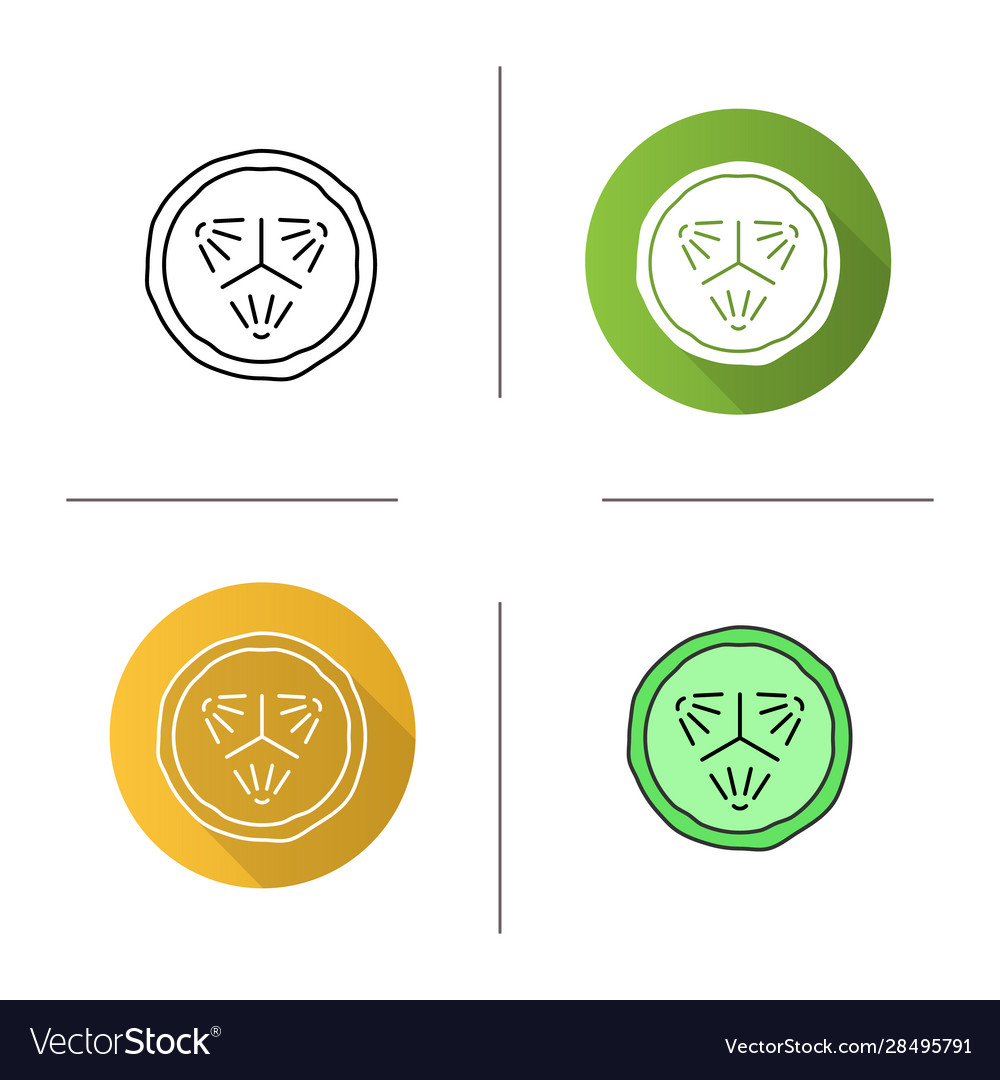 Cucumber slice icon vector image Cucumber slice icon