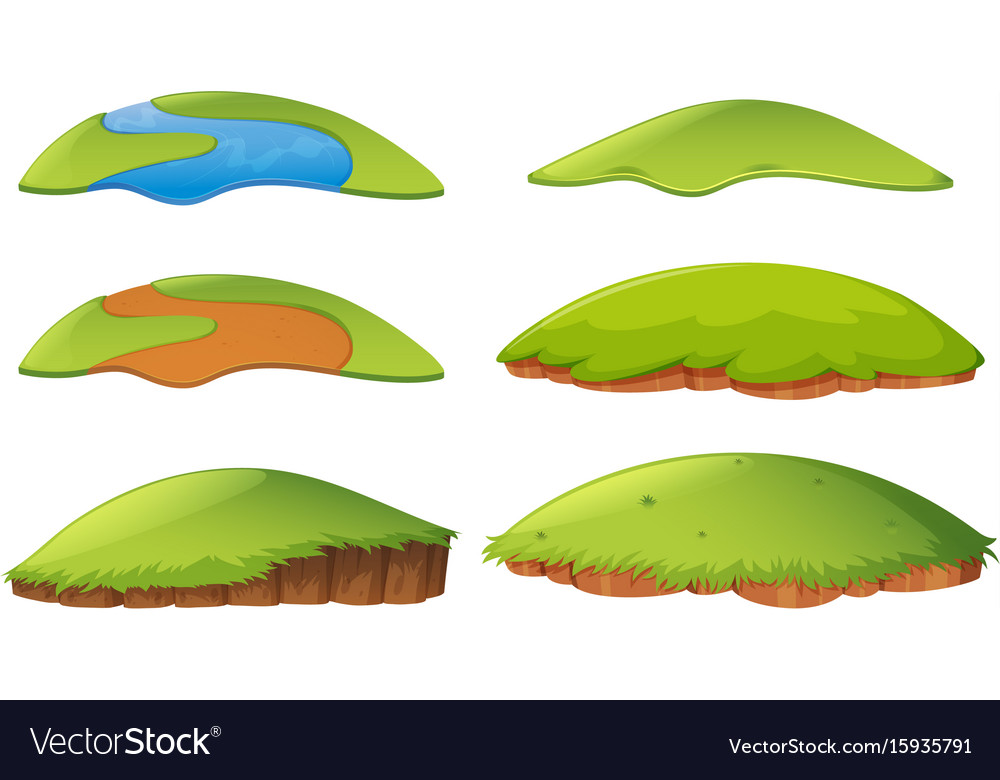 Different shapes island Royalty Free Vector Image