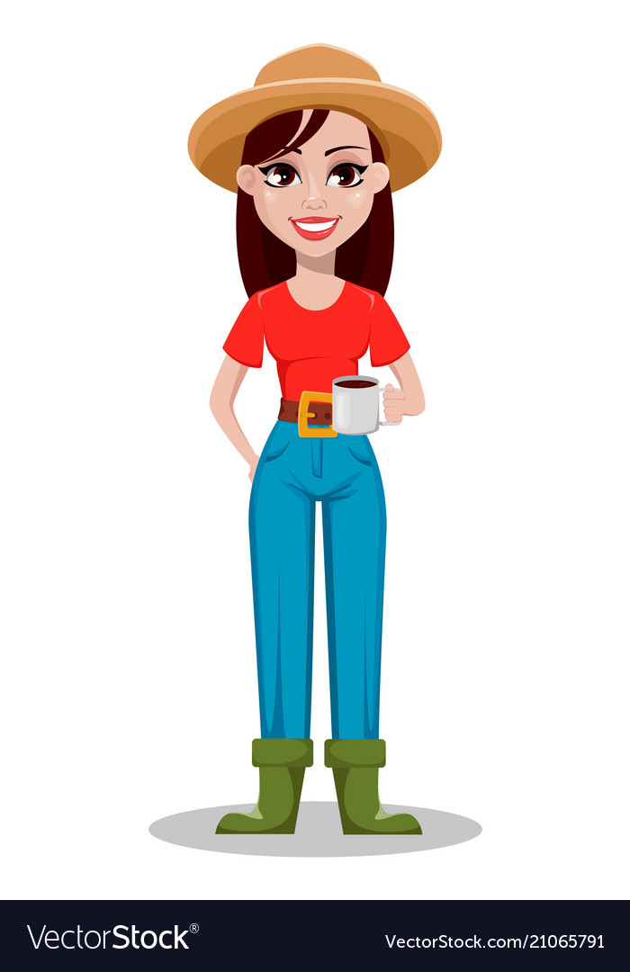 Female farmer cartoon character